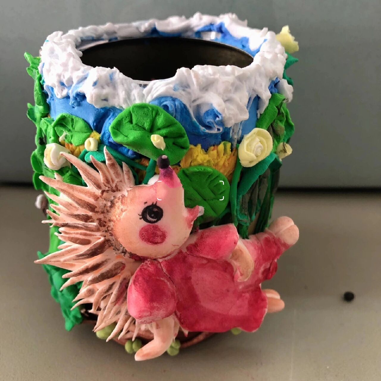 立体粘土笔筒主题 手工笔筒