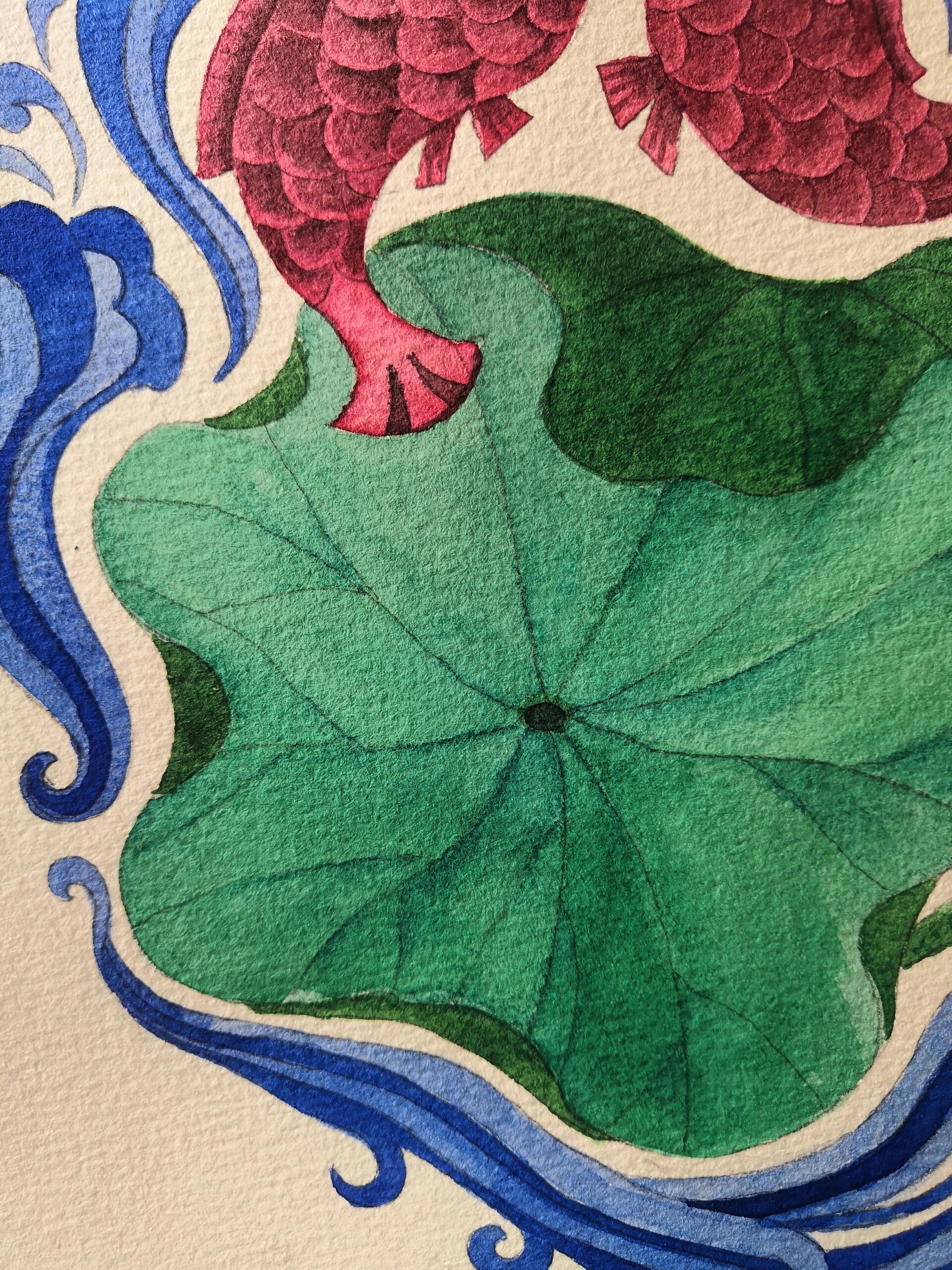 连年有鱼(水彩画)