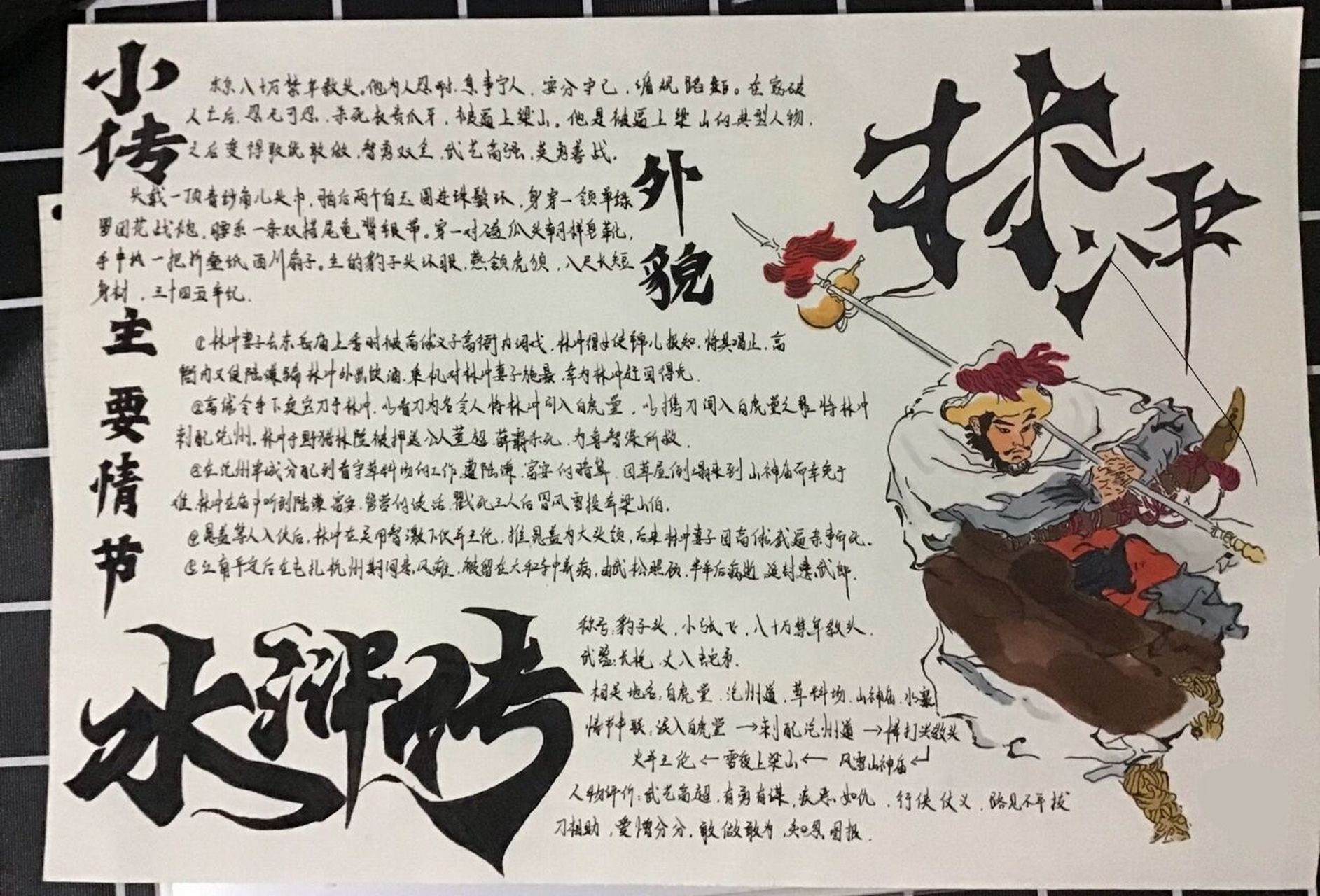林冲手抄报