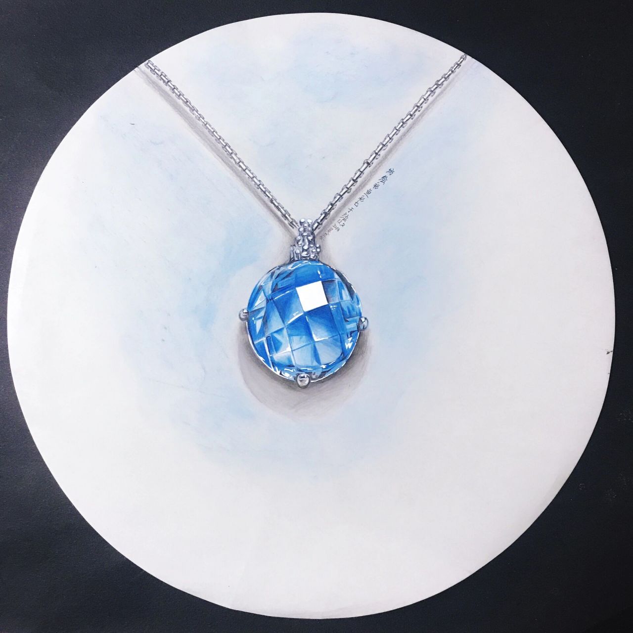 少儿彩铅班作品【晶莹剔透的宝石】 很多切割面 需要用马克笔来先铺色