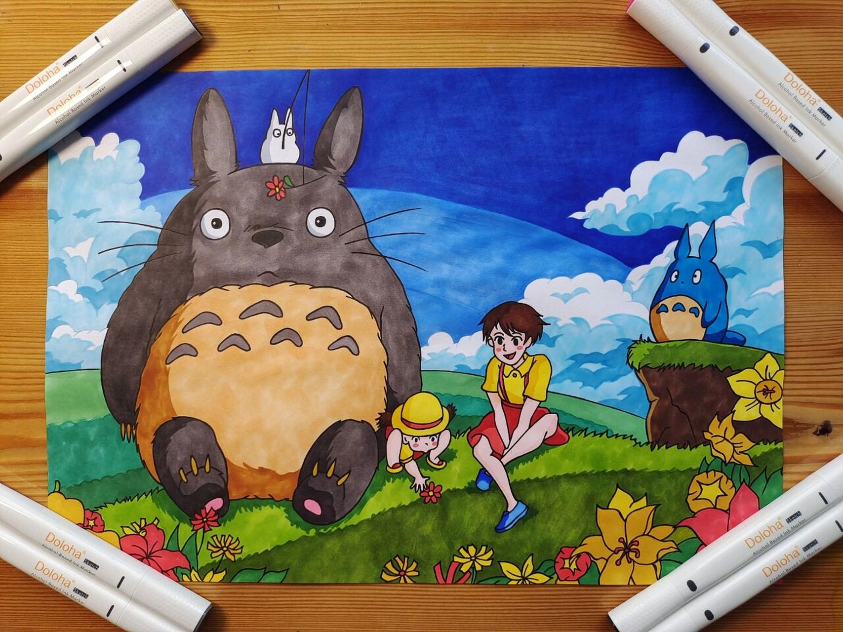 宫崎骏龙猫手绘(附原图) 宫崎骏龙猫手绘,最后两张原图,色号已标记