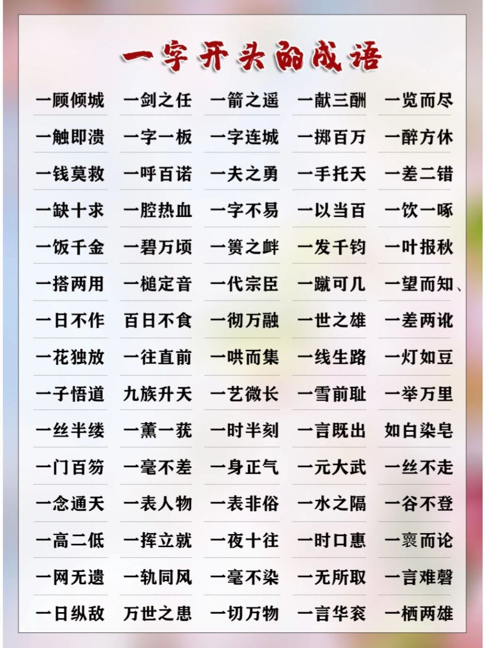 8‖一字开头的成语(8 今天再来一波一字开头的成语 喜欢的 欢迎评论