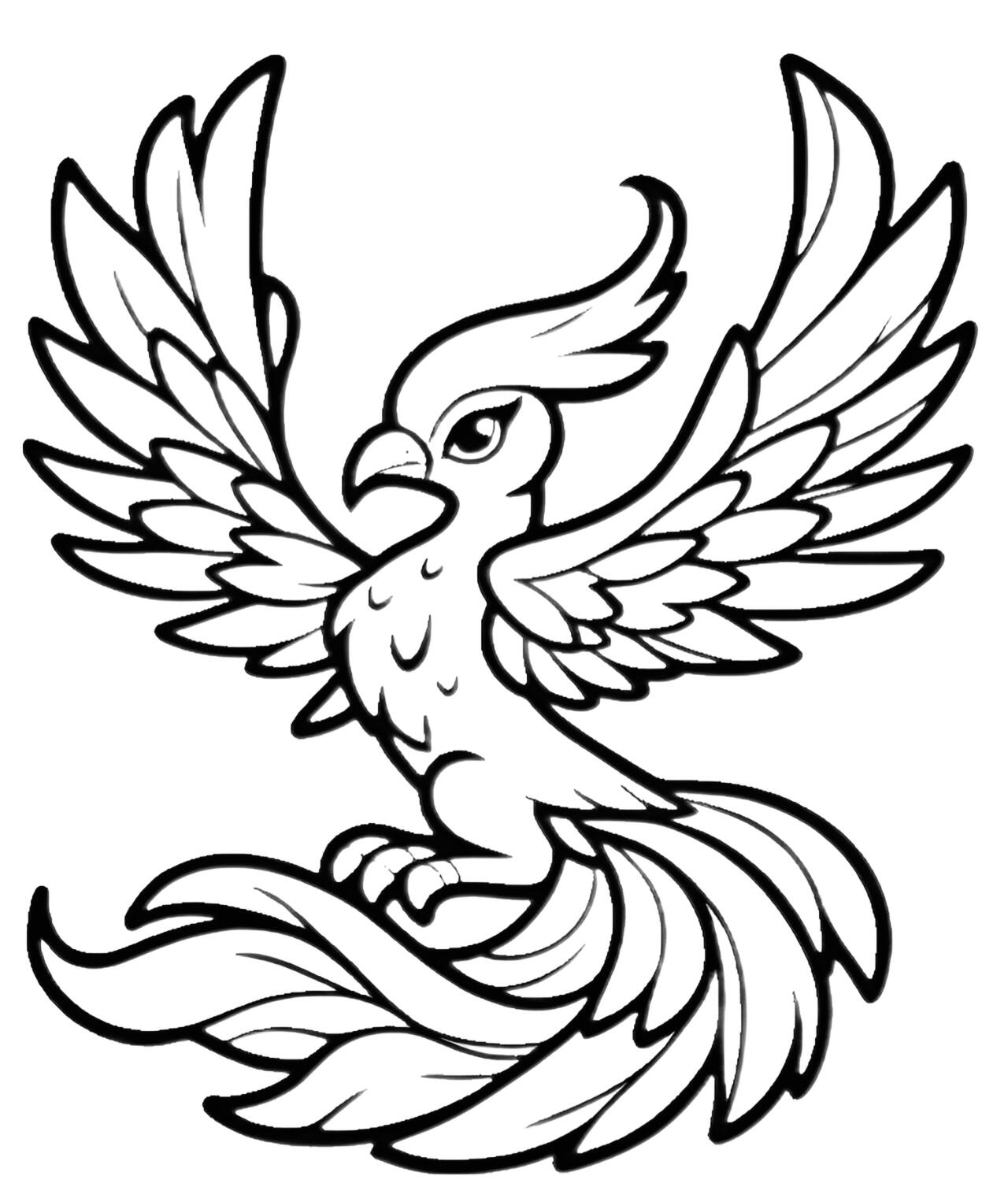 92不是那种高高在上的神鸟哦,而是专为我们的小画家们设计的q萌凤凰