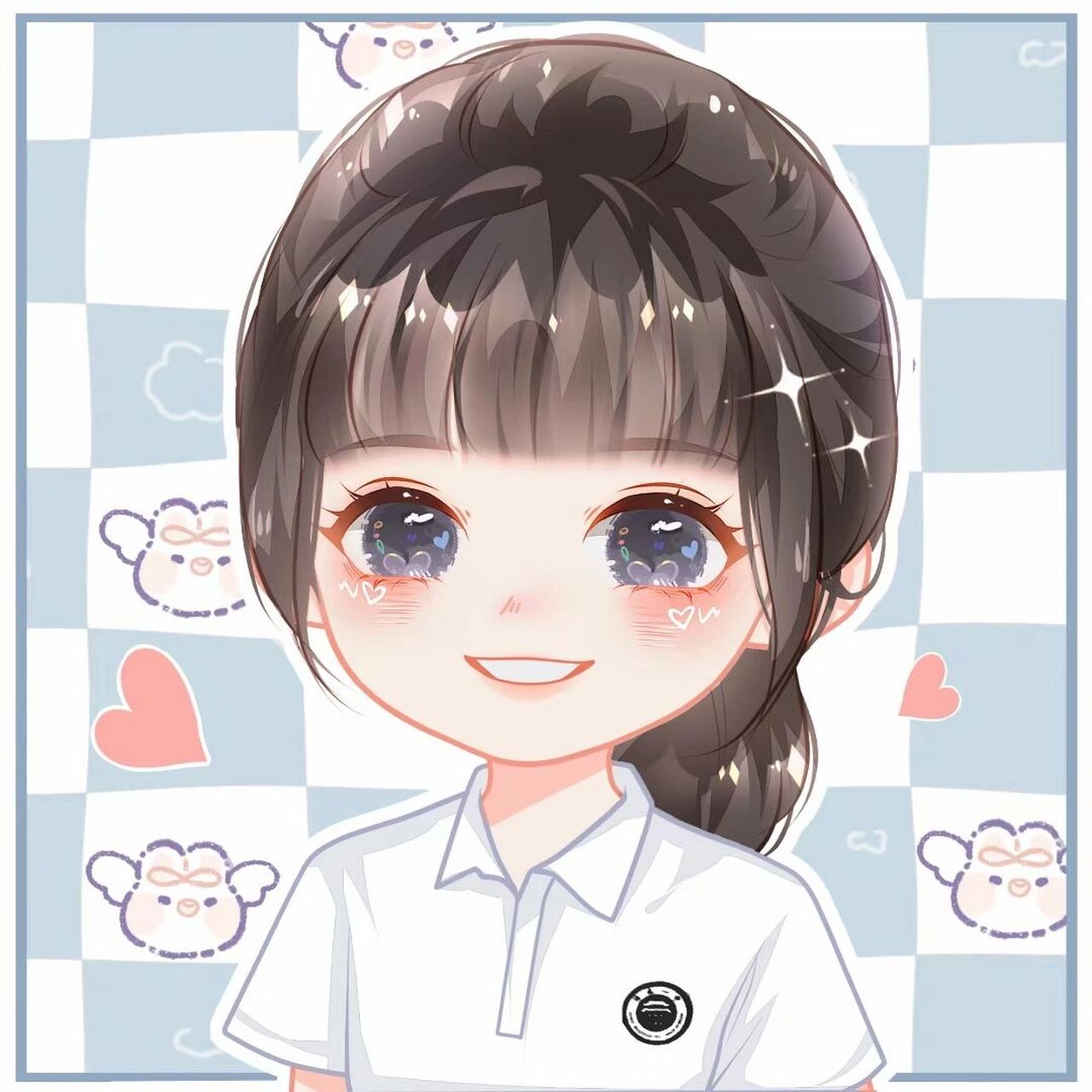 超可爱手绘q版女生漫画头像 7815换个头像换个心情 根据照片绘制