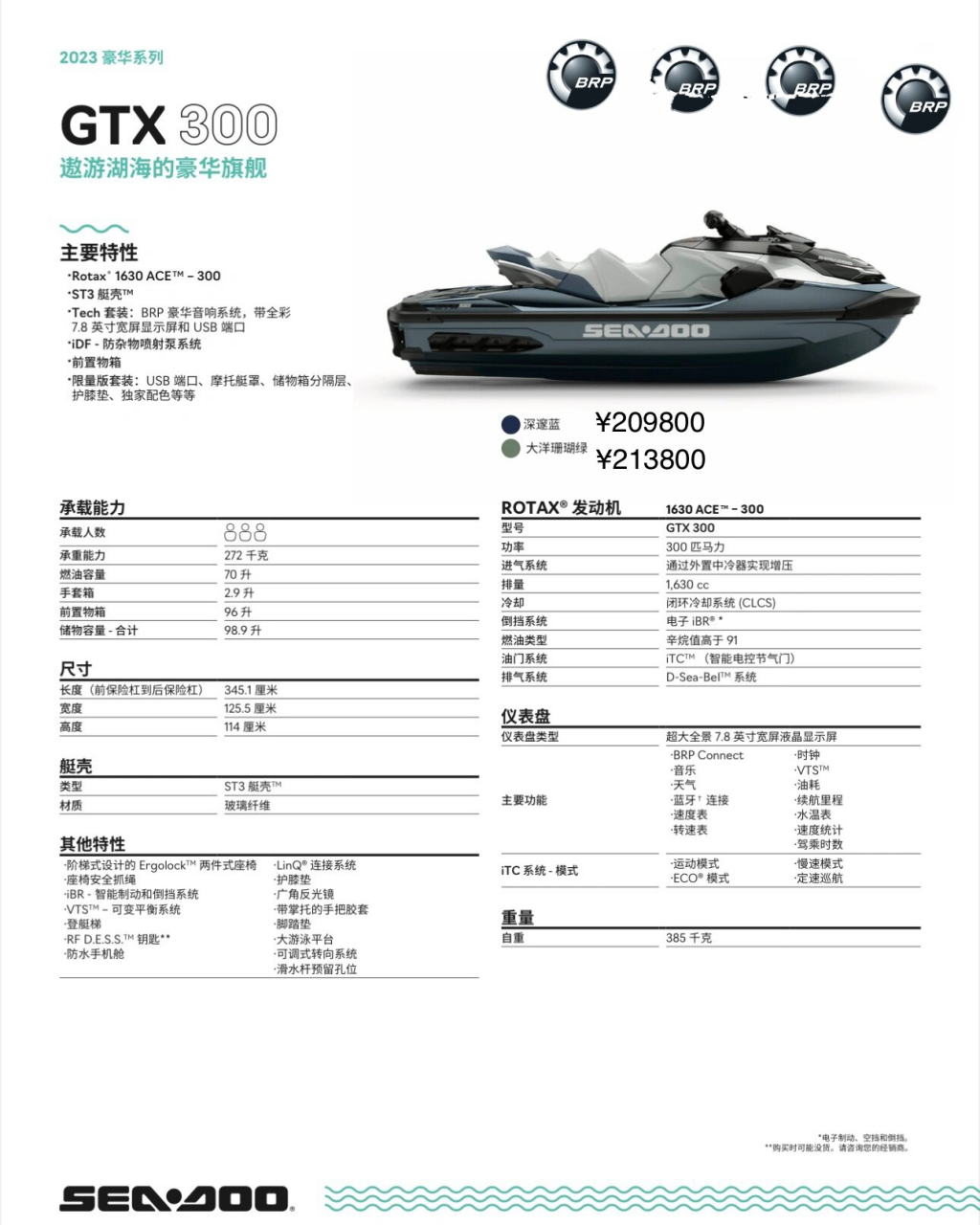 庞巴迪摩托艇gtx300