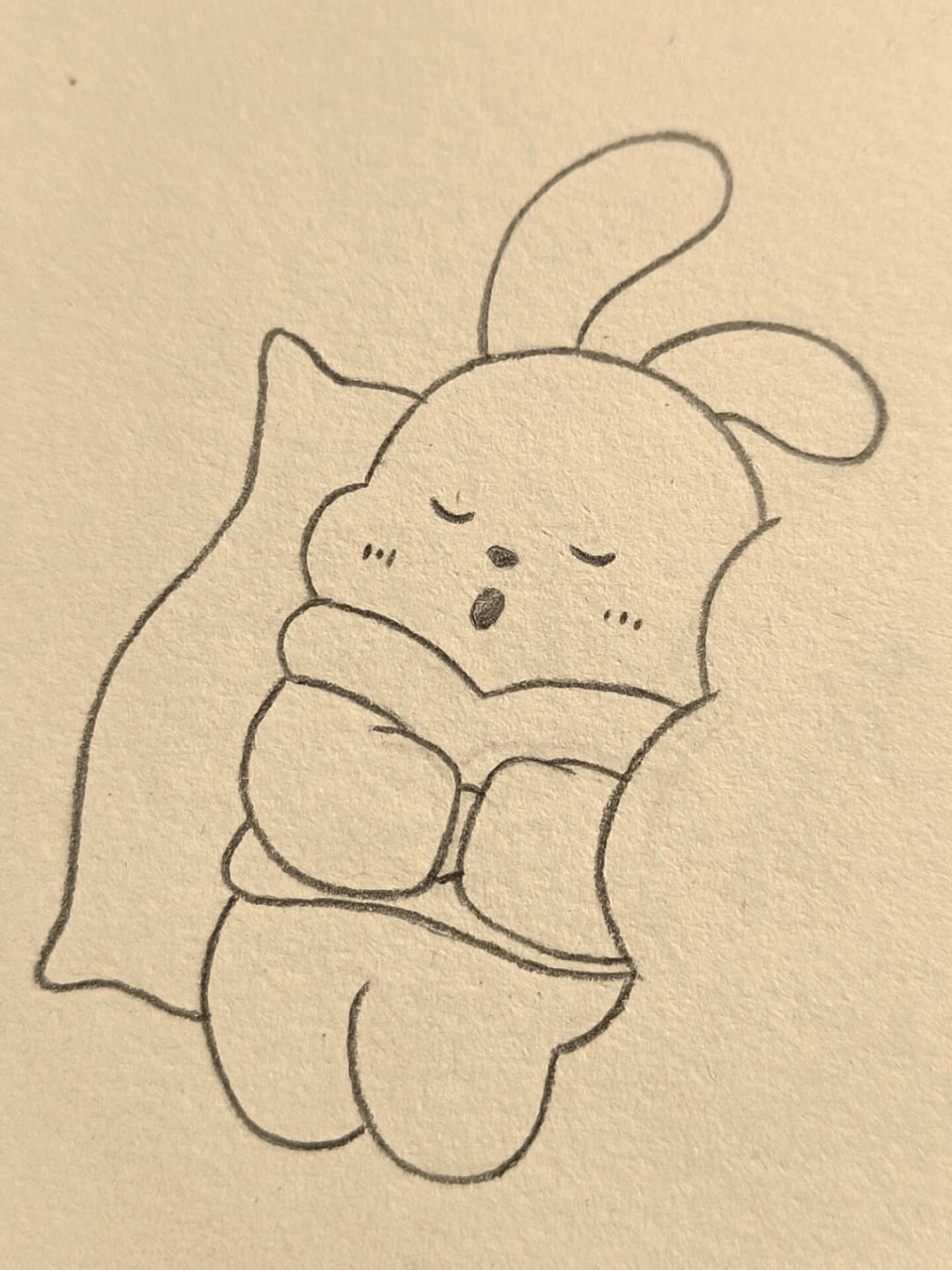 小兔子睡觉的简笔画图片