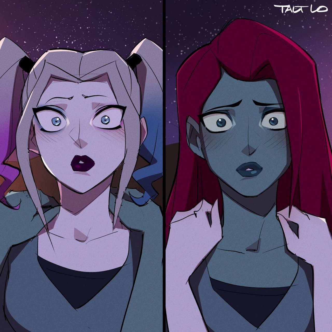 小丑女 哈莉奎茵和毒藤女  画师ins:talt_lo