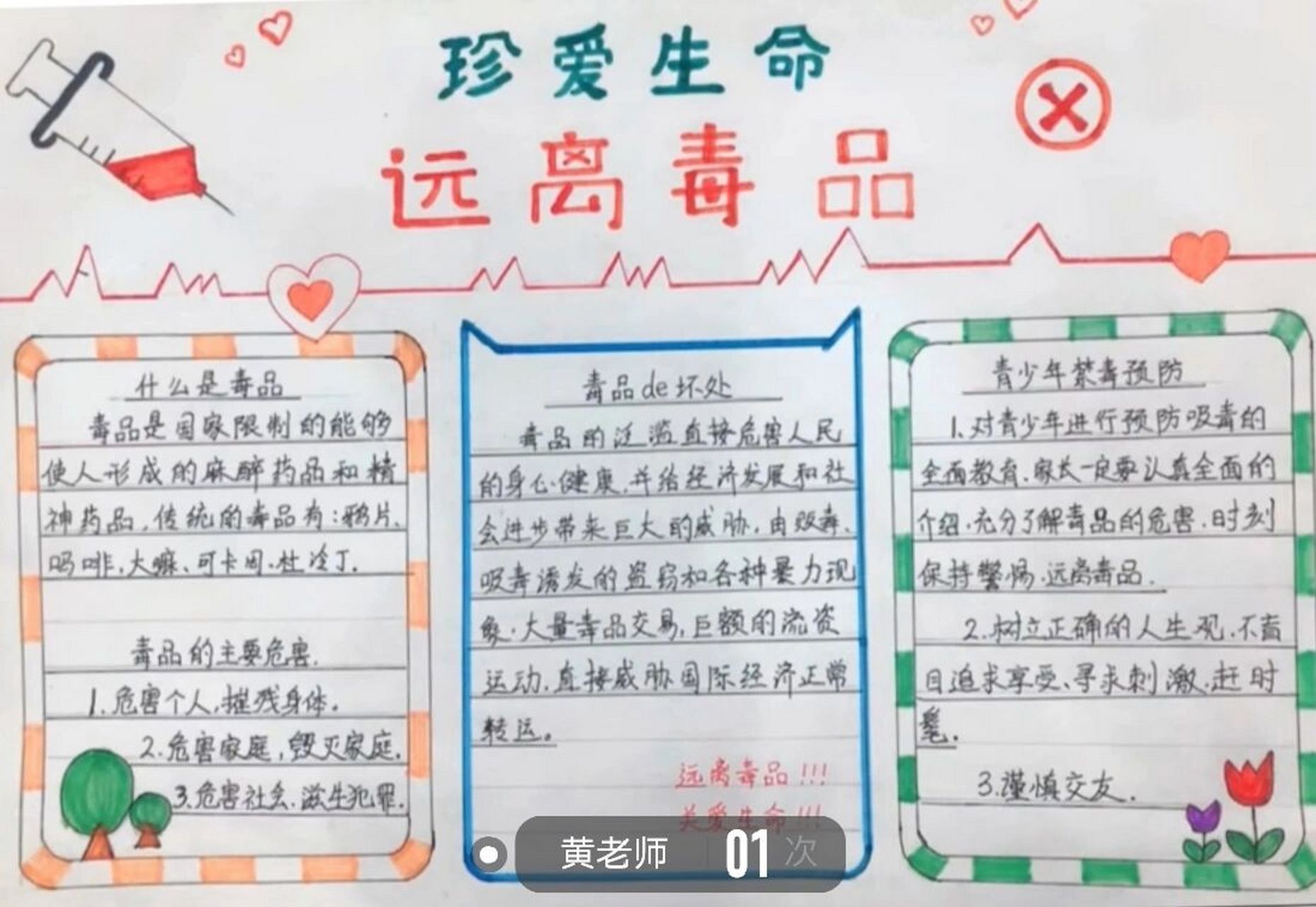 远离毒品,珍爱生命,保护未成年人势在必行 手抄报