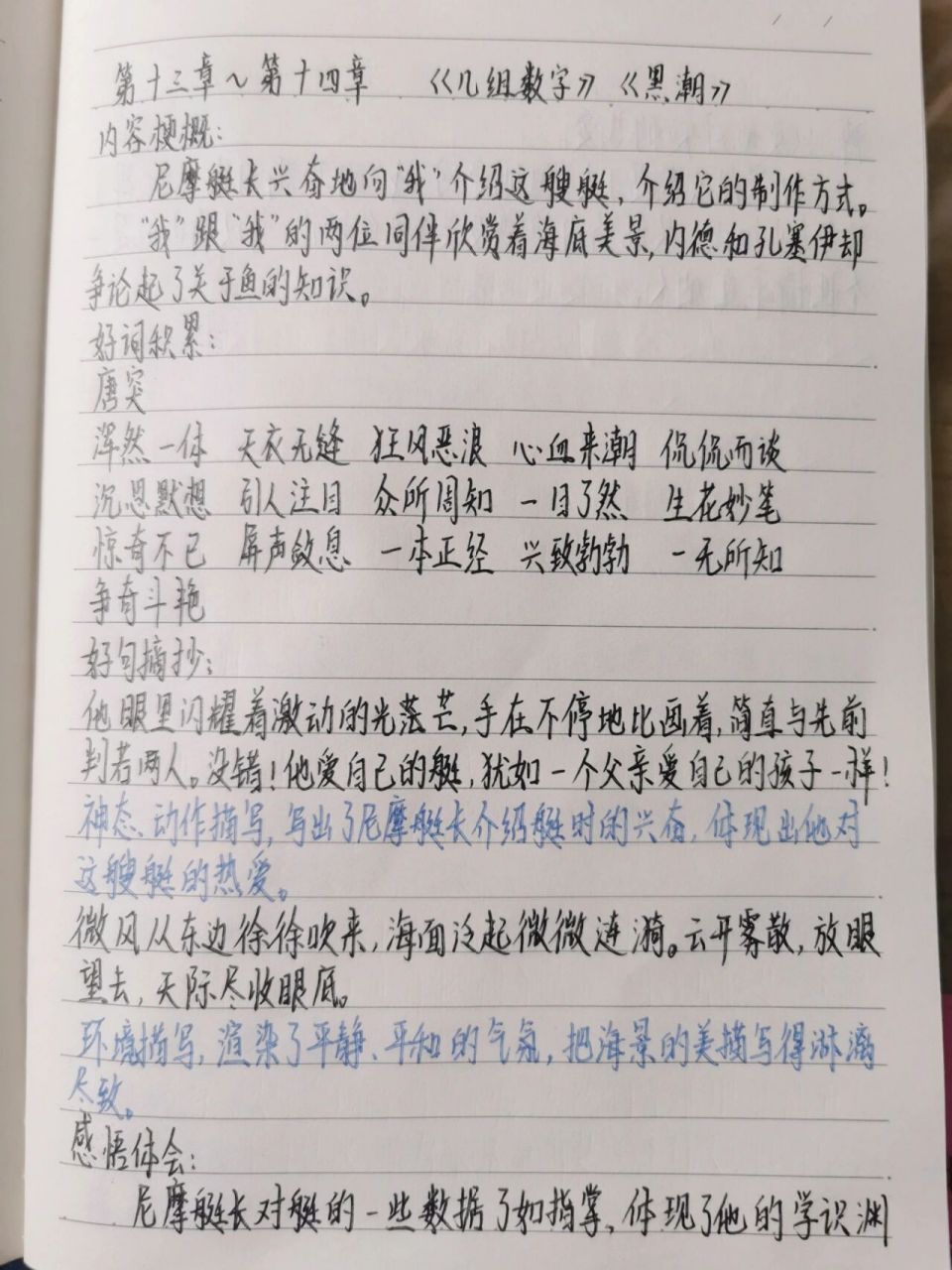 海底两万里 第十三章～第十四章 读书笔记 《几组数字》《黑潮》