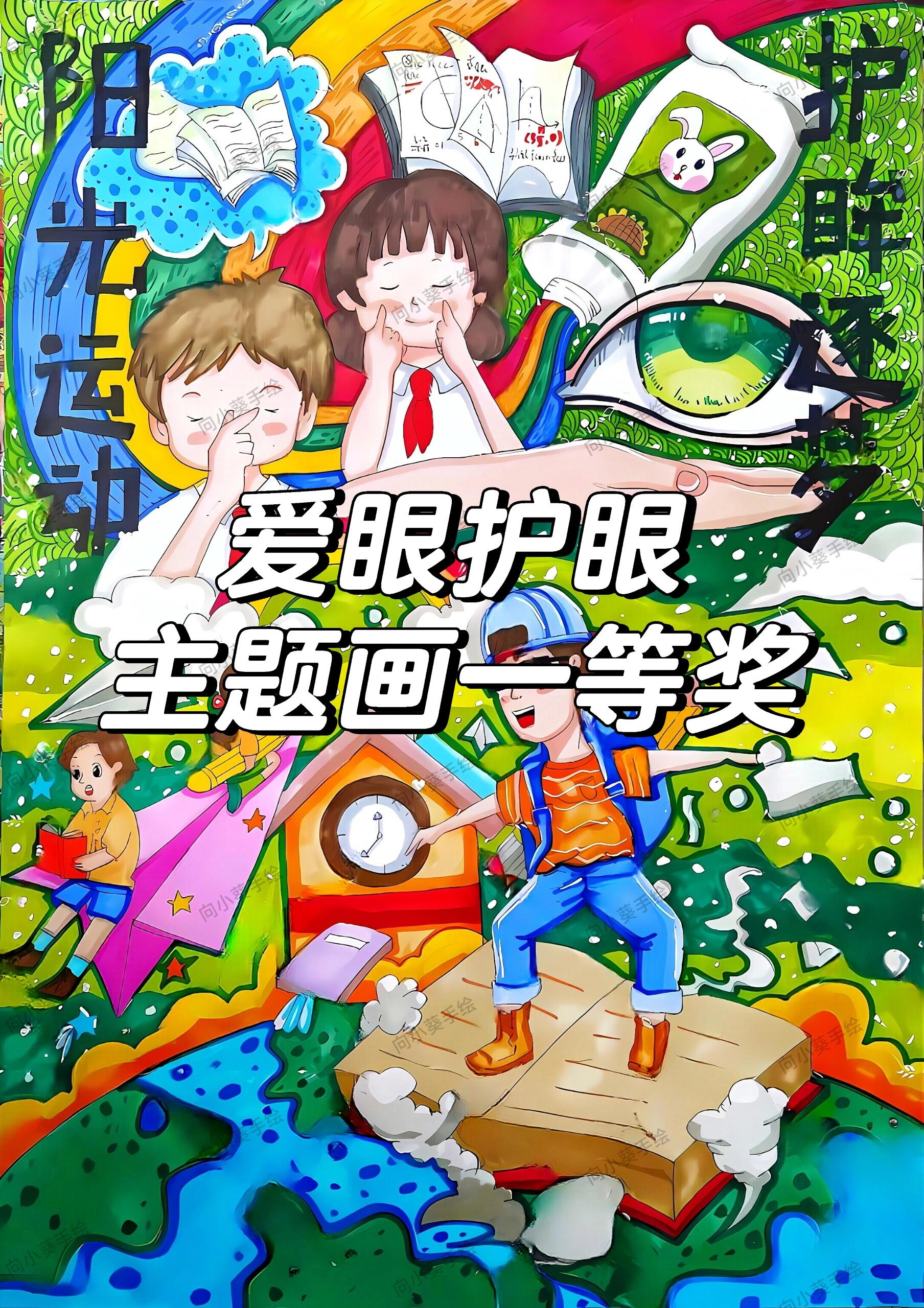 爱眼护眼 护眸逐梦 主题水彩画一等奖