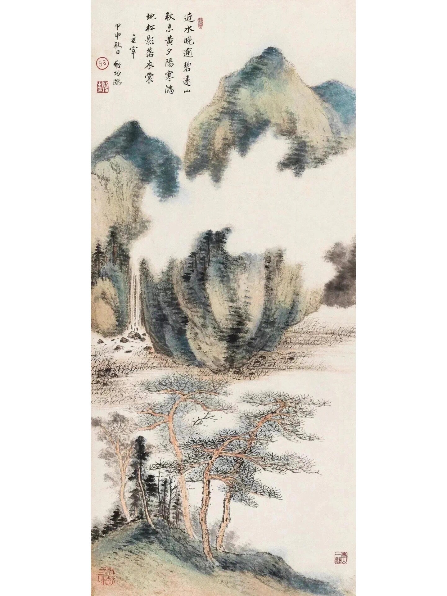 启功的山水画,功力深厚,空灵淡雅,意境高远 启功先生的画极见传统的