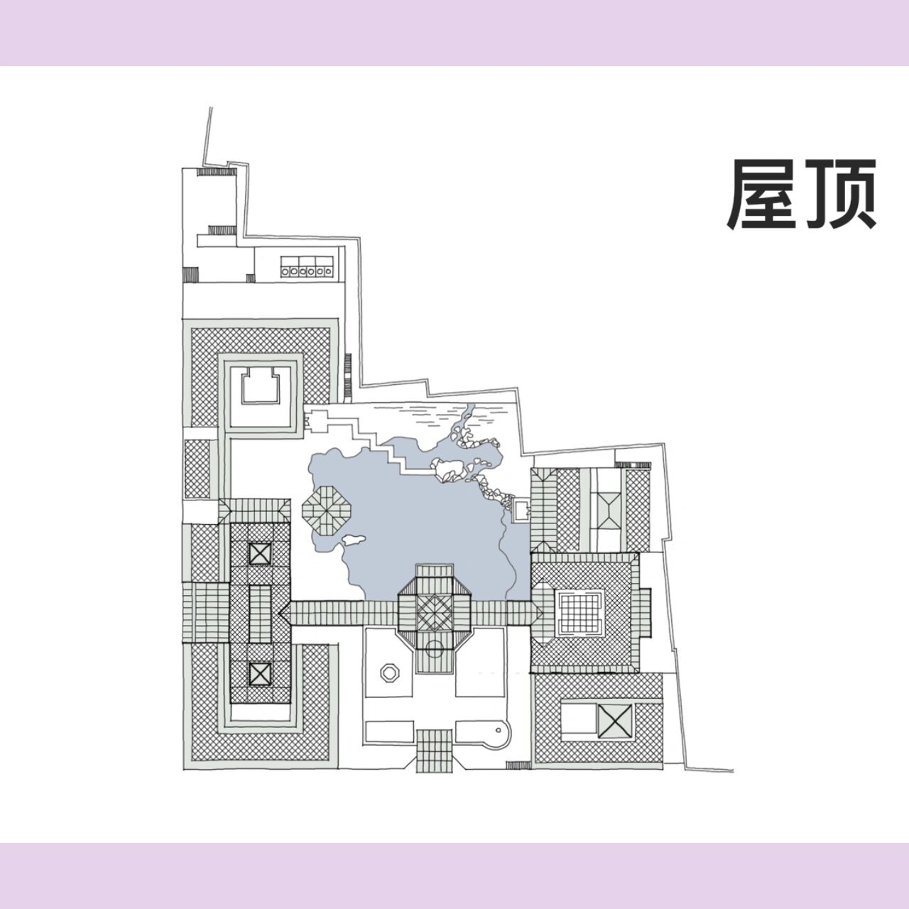 4 苏州博物馆 |02分析图 苏州博物馆东北向毗邻拙政园,东侧紧靠太平