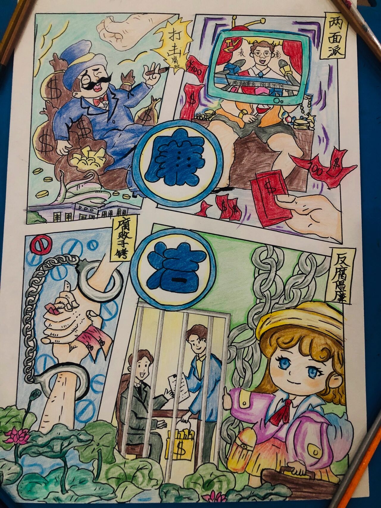 廉洁主题漫画 临摹,廉洁漫画