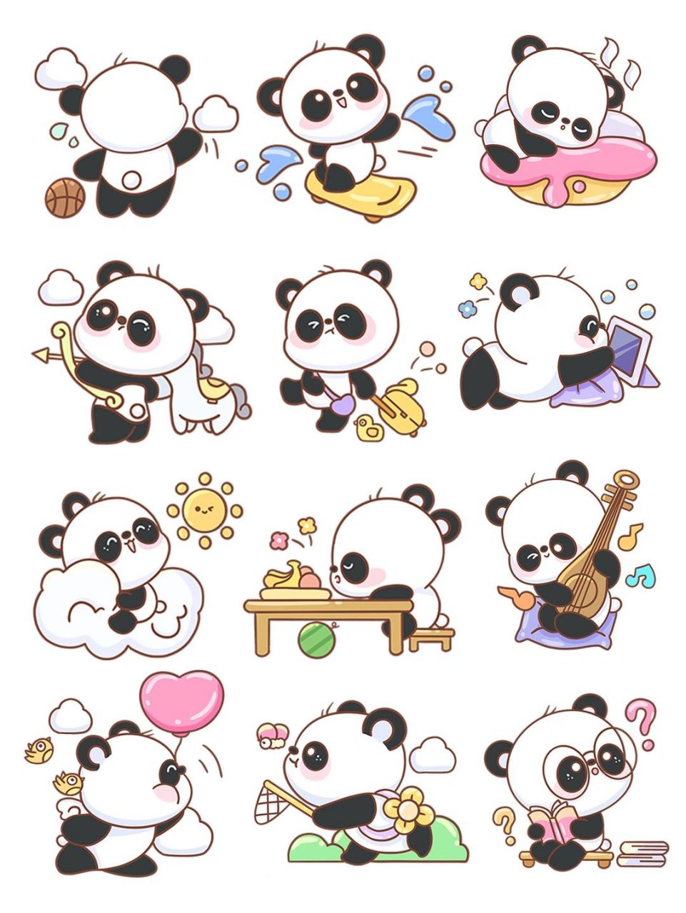 国宝|可爱呆萌卡通大熊猫插画免扣素材分享  揭秘!