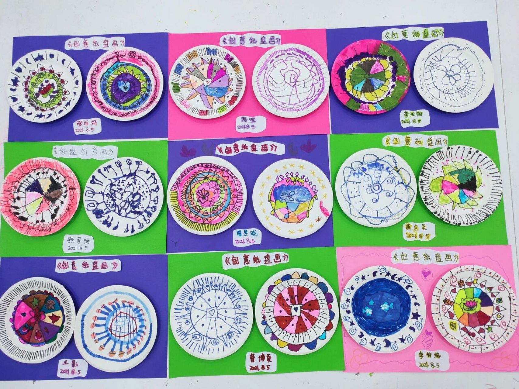 创想班《纸盘创意画》4~6岁 课程是:《纸盘创意画》 1,能对纸盘进行