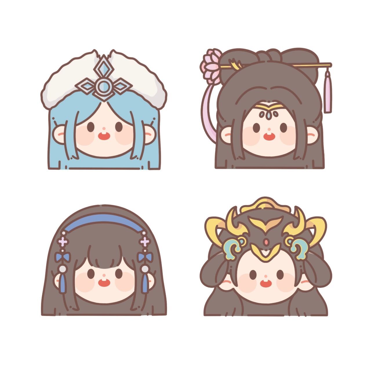 王者荣耀q版头像 四大美女合集 ①王昭君 ②貂蝉 ③西施 ④杨玉环