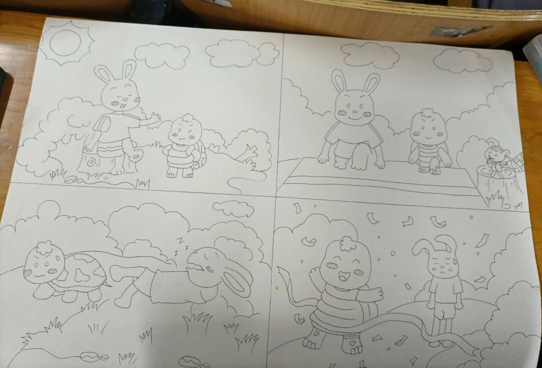 龟兔赛跑简笔画     小学教育专业的日常