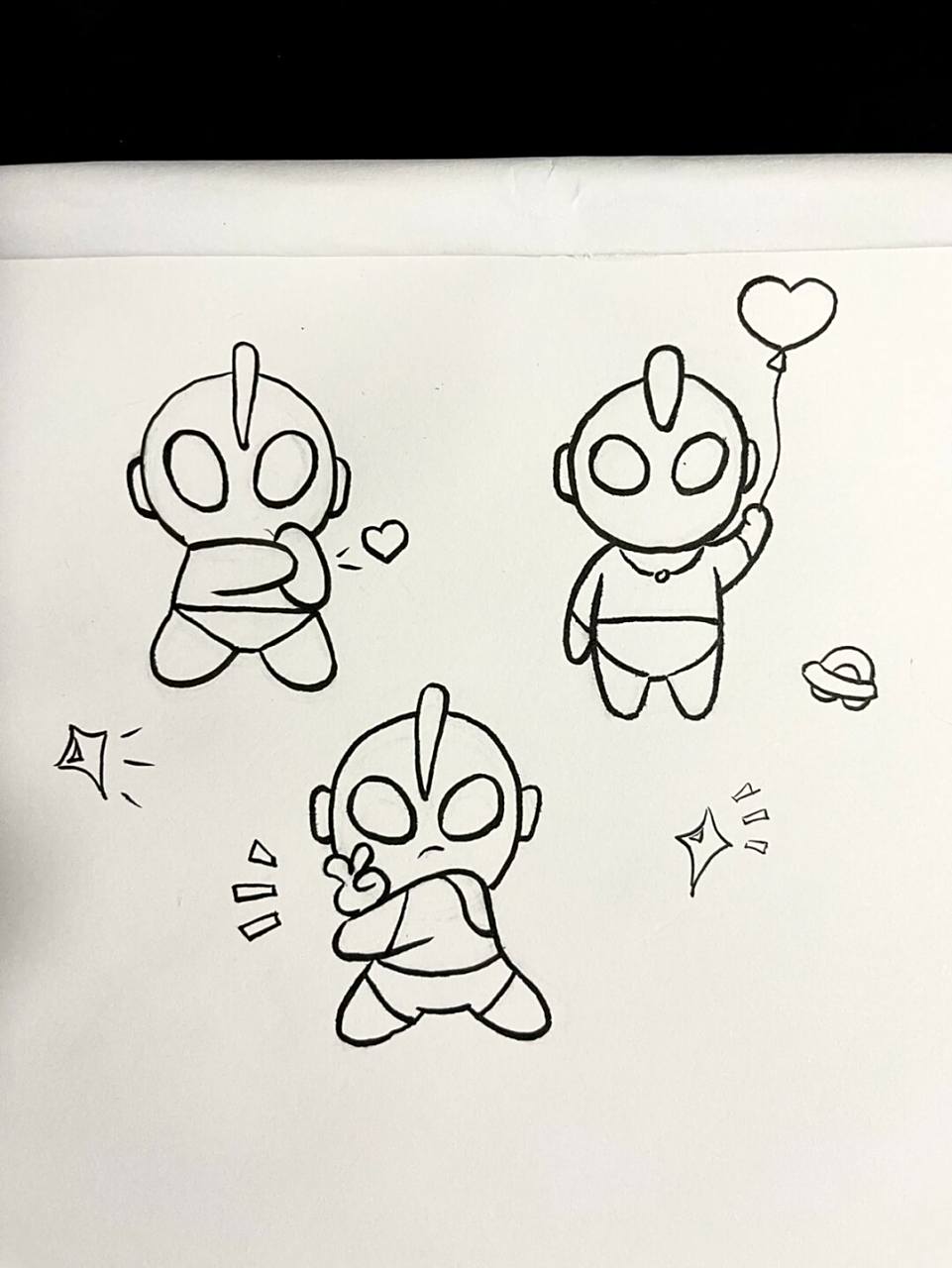 奥特曼简笔画|可爱|画画|附细节图 你相信光吗 可可爱爱敲简单的奥特