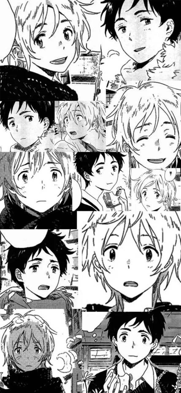 黑白日漫拼接背景