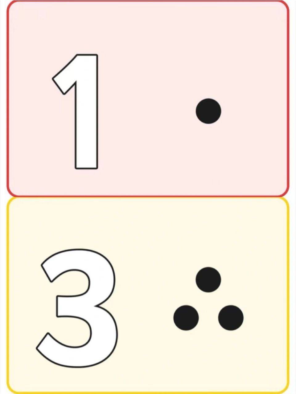 数字卡和点卡1～10 保存打印给孩子数一数认一认吧