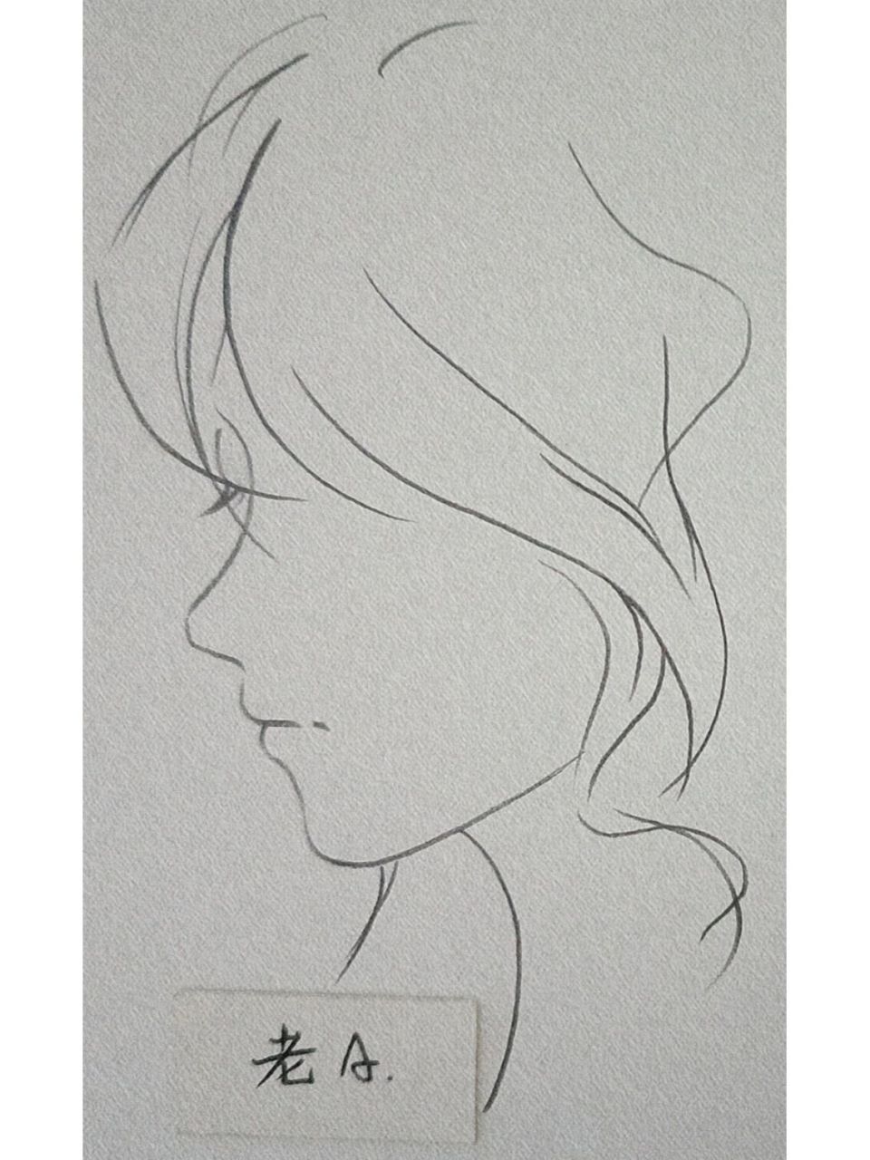 侧脸手绘过程图