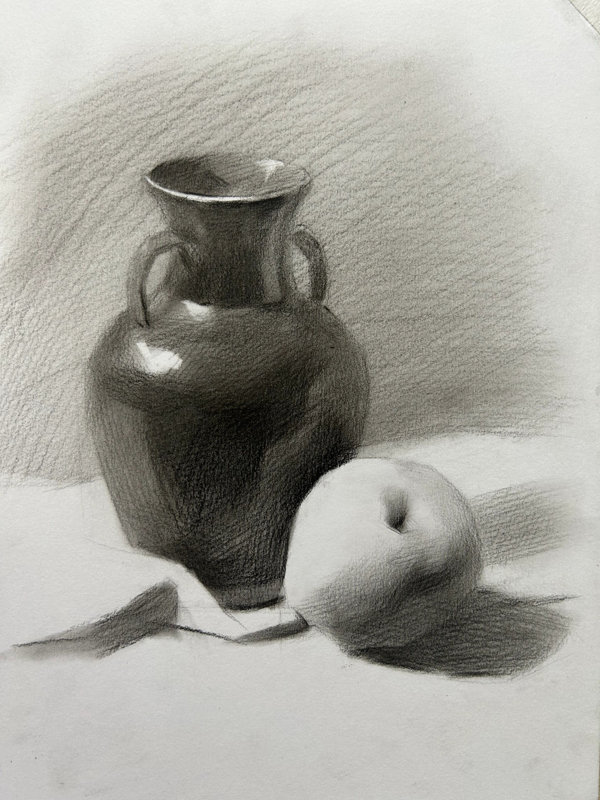 釉面罐子 苹果 素描静物小组合