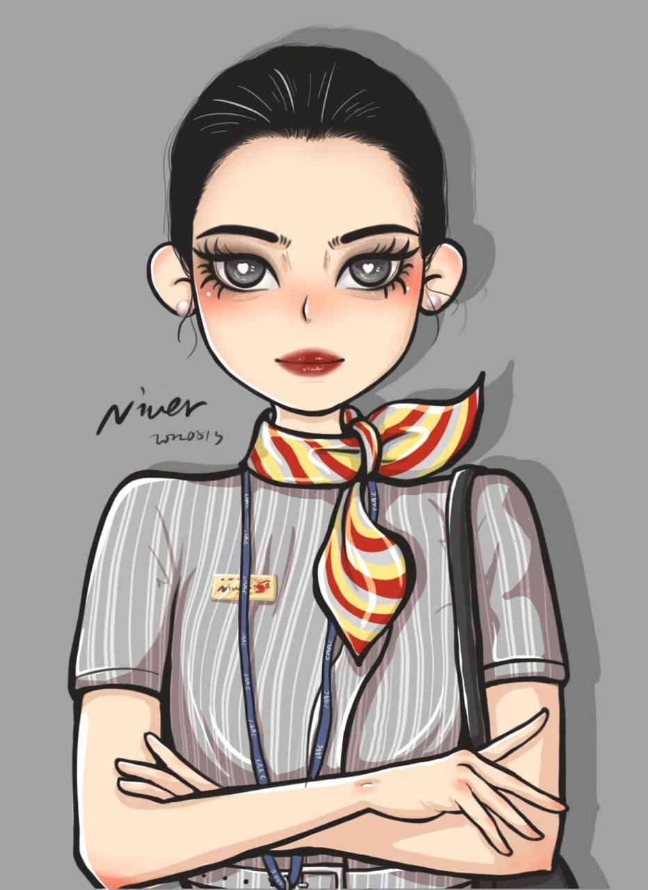 空乘头像——8l 海航国际灰,咋眼神看着有点凶呐这个小姐姐看着有点难