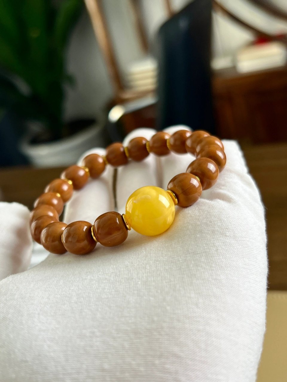 猴头老型配蜜蜡圆珠 好看05 来点灵感7215 猴头手串搭蜜蜡圆珠