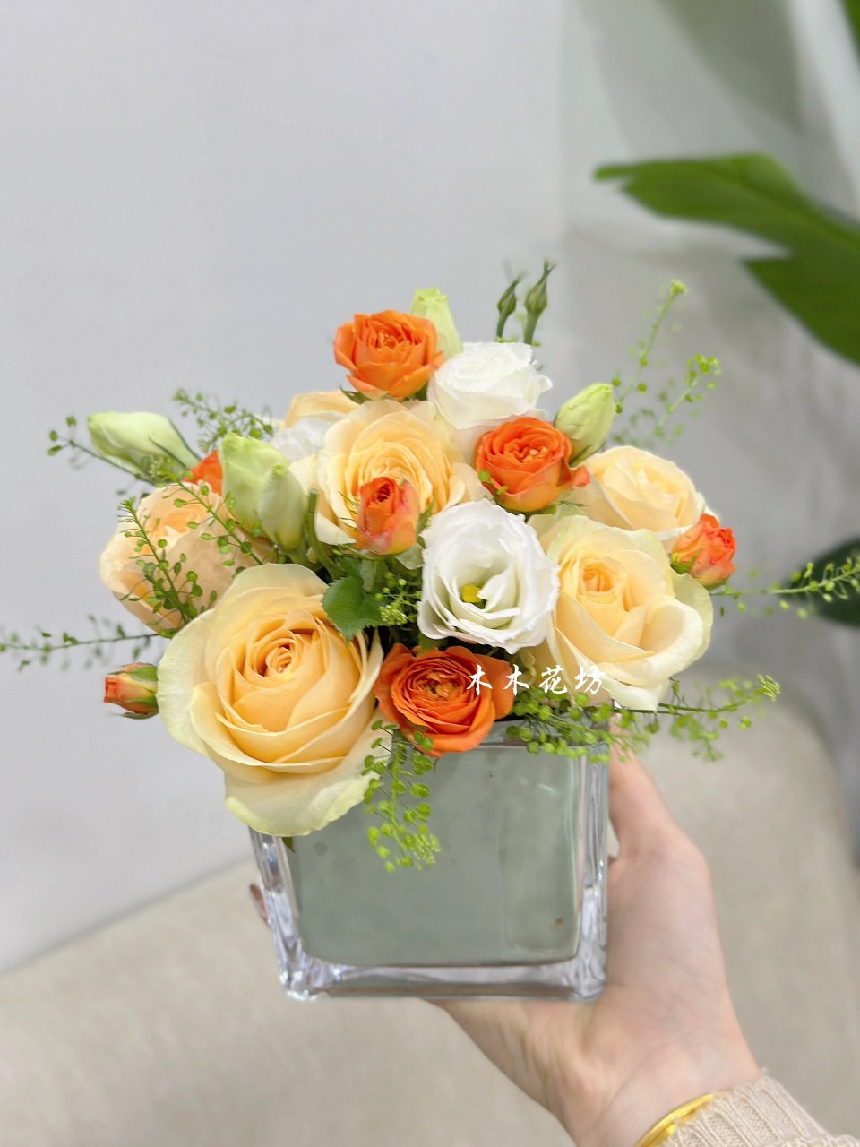 商务会议小桌花|橙色系9909 #鲜花##会议桌花# #小桌花##商务会议