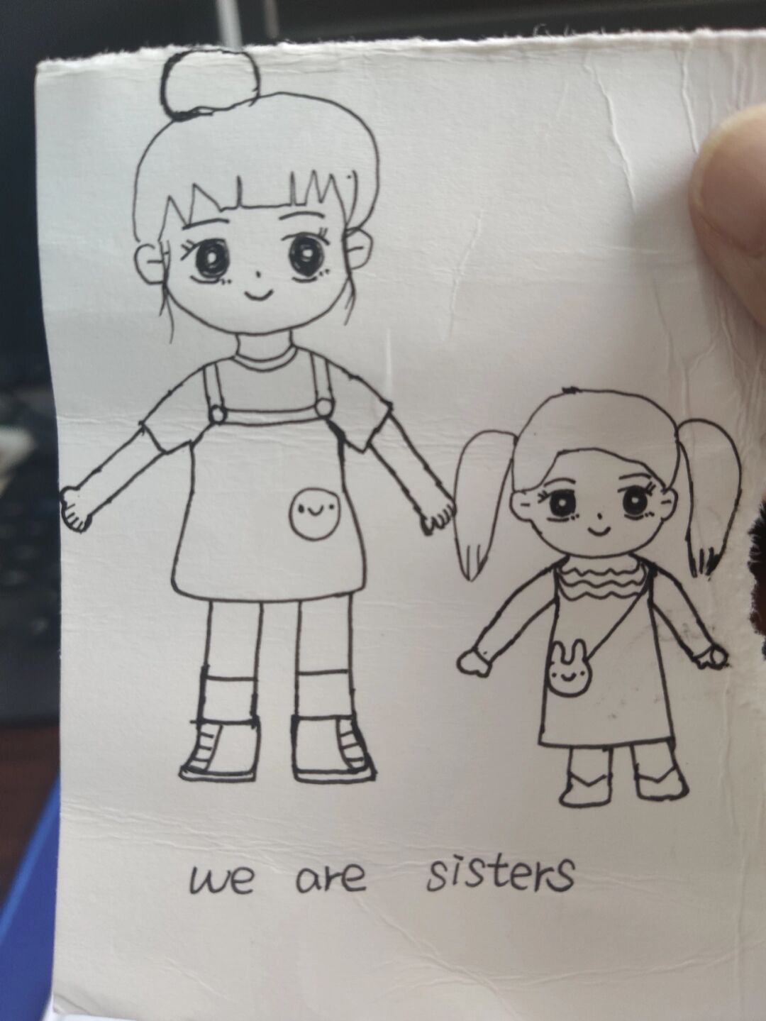 姐姐妹妹——可爱简笔画 we are sisters!
