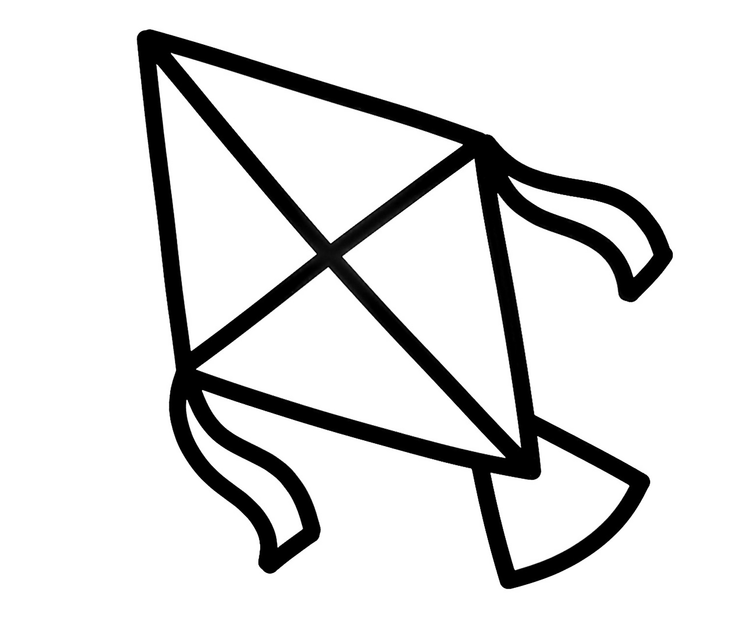 【简笔画线稿素材分享5】6个漂亮的风筝 分享6个风筝简笔画高清线稿