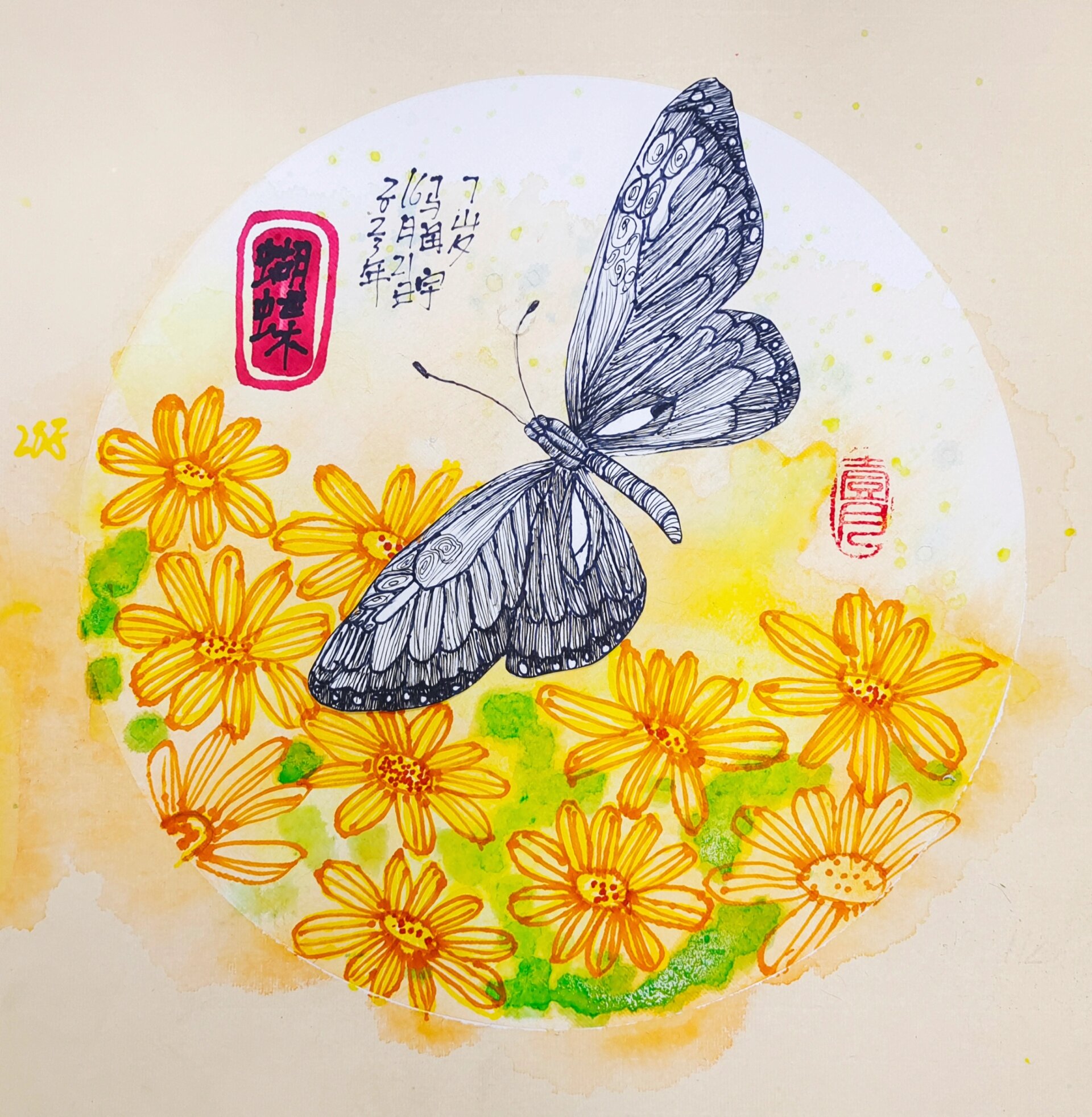 儿童绘画分享|《蝴蝶》6-9岁绘画作品