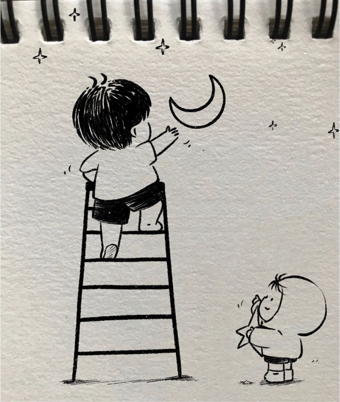 父亲节简笔画·一个给你摘星星 摘月亮的男人 父亲节只有一天 爸爸的