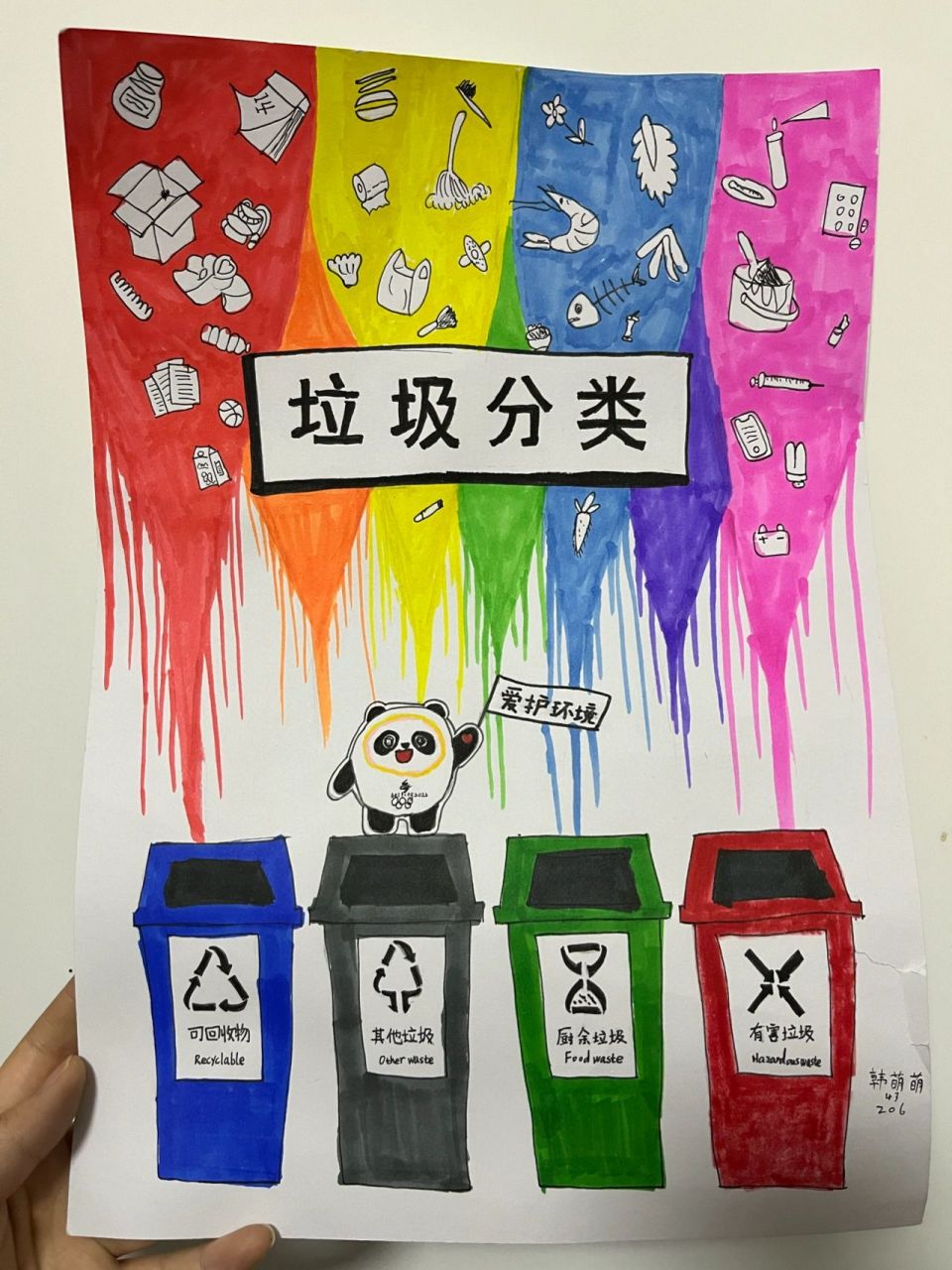 垃圾分类画 简单绘画 垃圾分类画,临摹,改动了小部分.