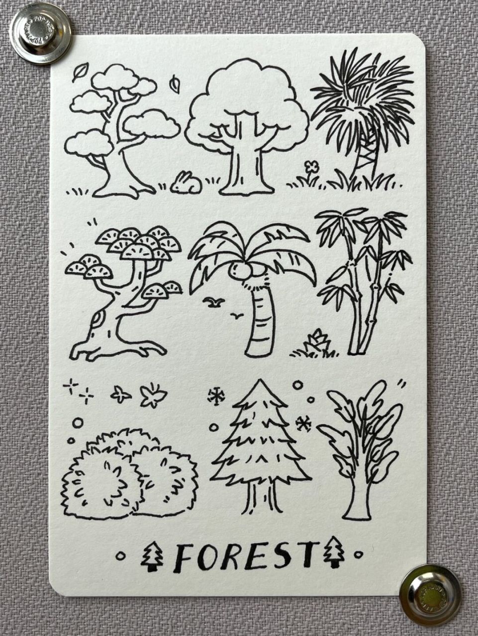 98一起来画小树简笔画吧|手帐素材 98999097949593