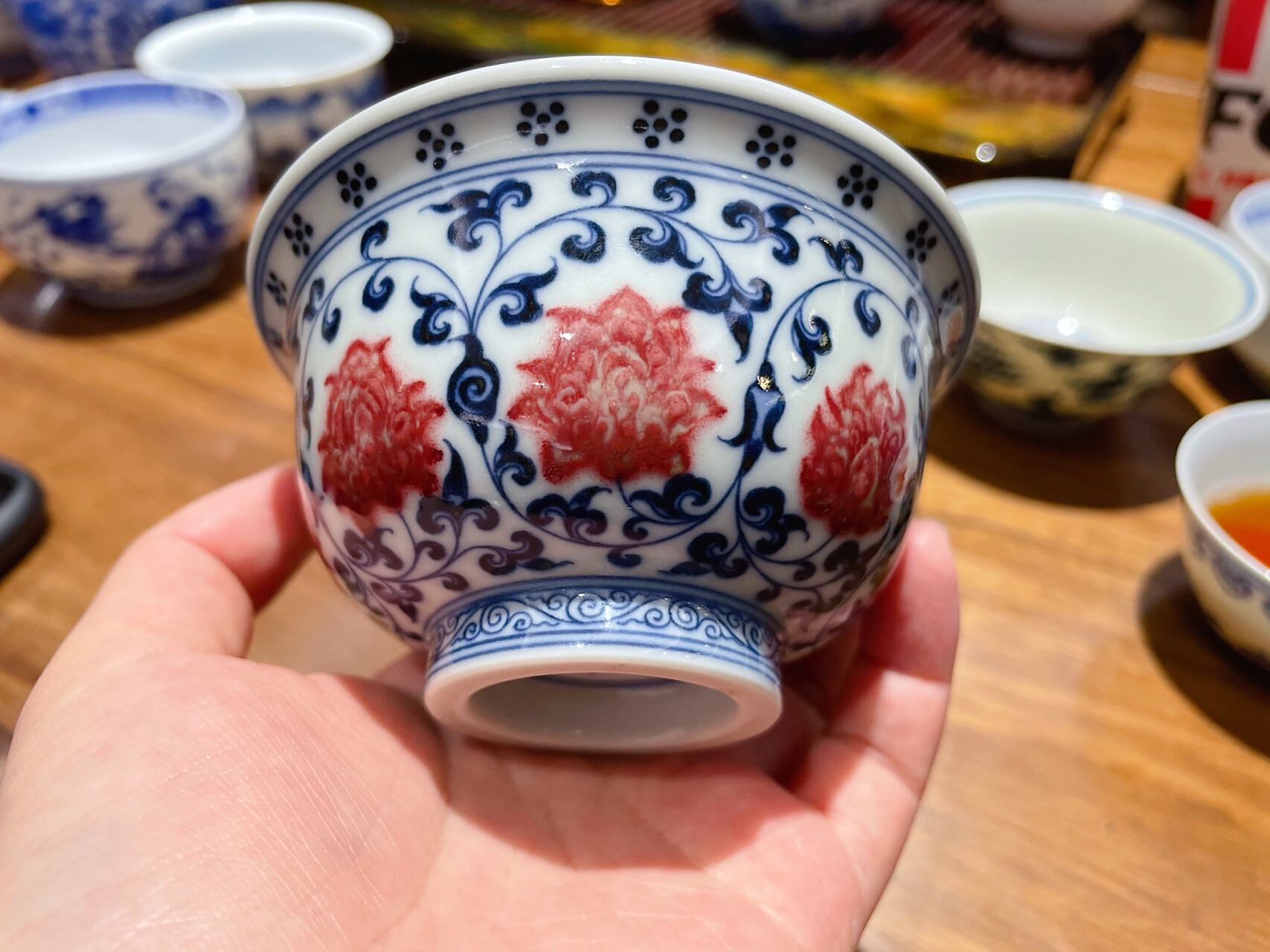 杯王!春风祥玉|青花釉里红永乐压手杯 这个真不用说了! 杯王级别!