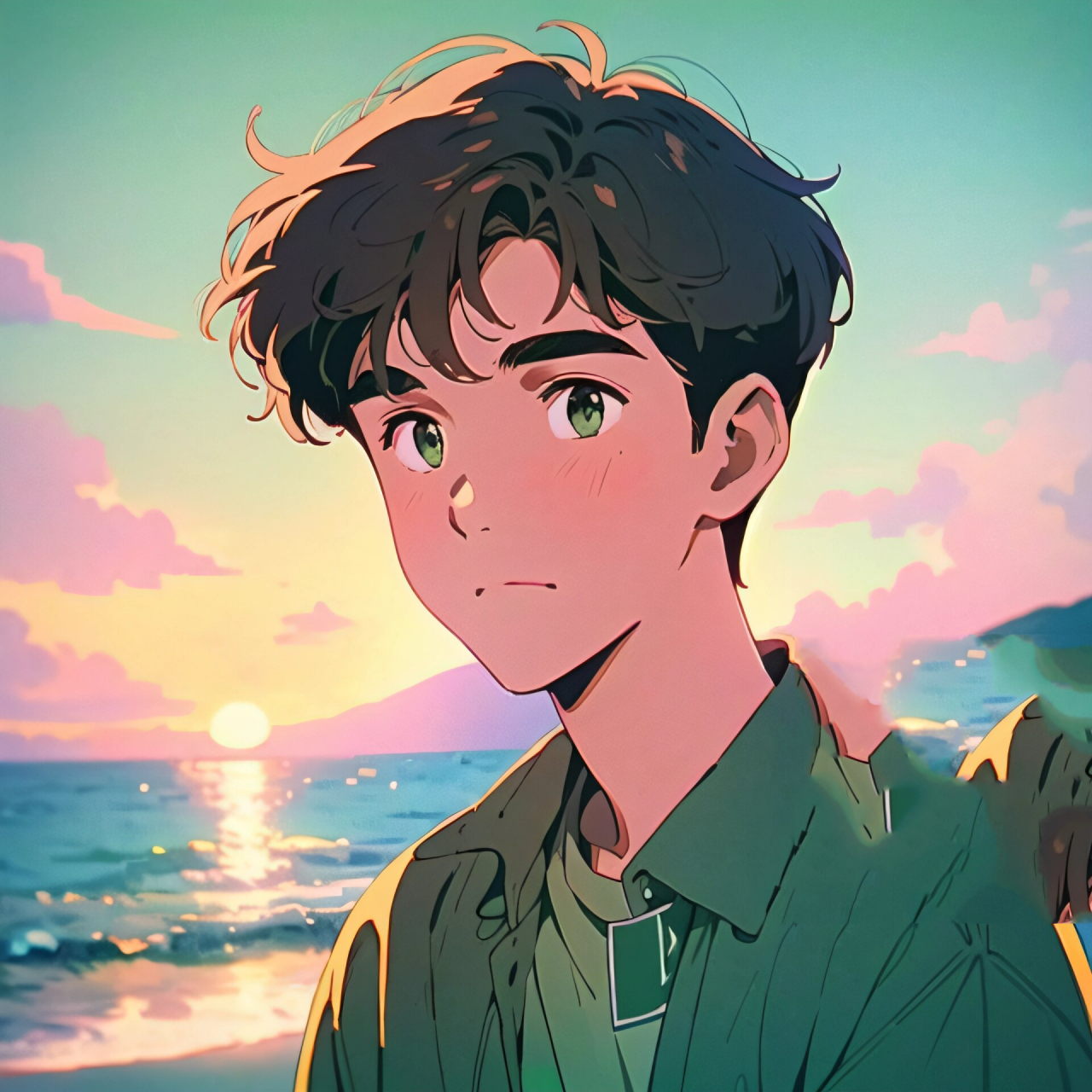 啦啦啦～|海边动漫男头 海边