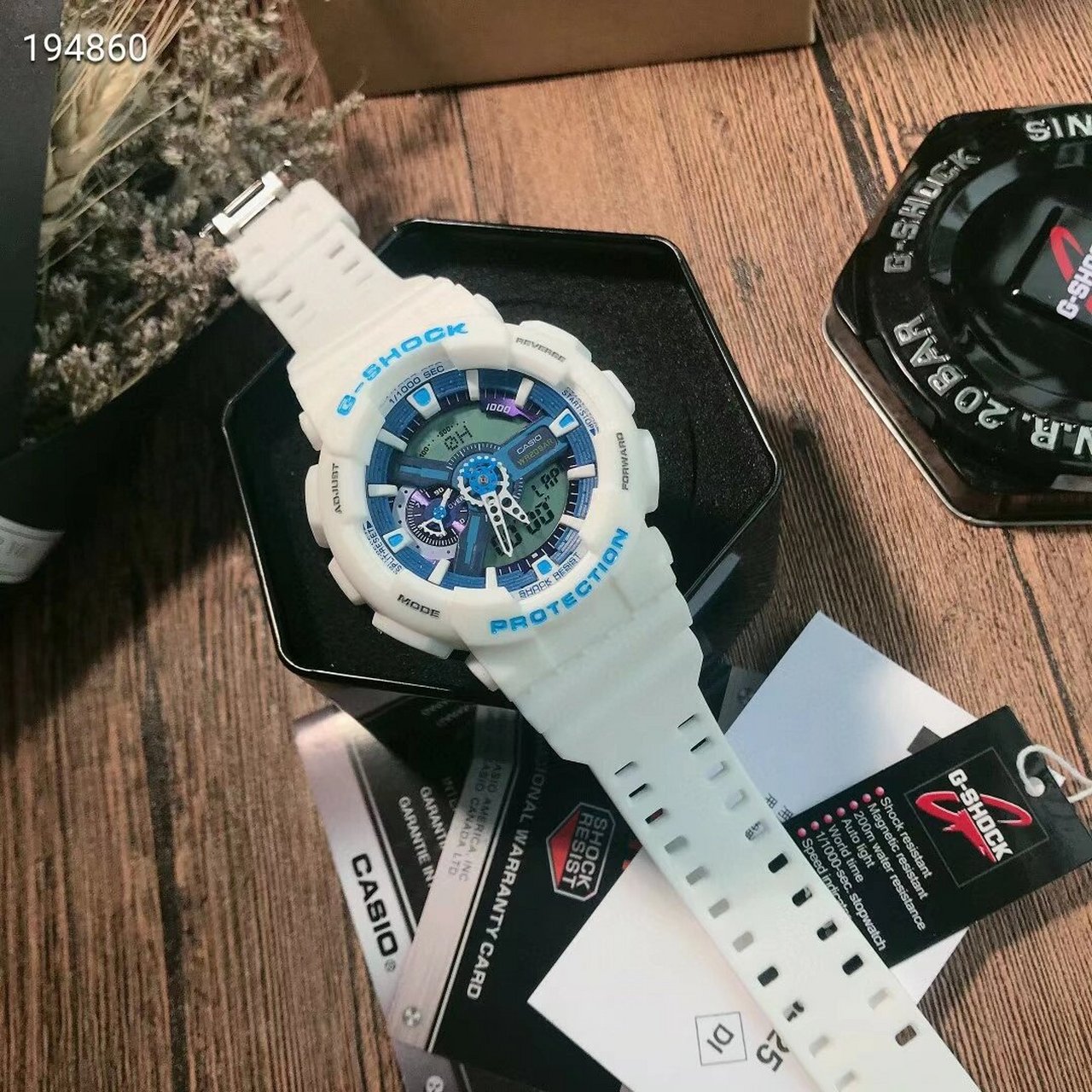 白蓝,卡西欧ga110系列g-shock运动手表,抬手灯,超强防水!