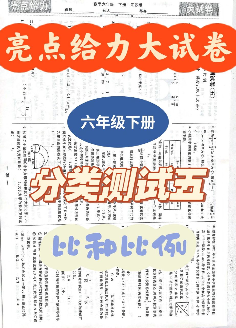 2023年亮点给力大试卷六下数学分类测试五 分类测试五-比和比例