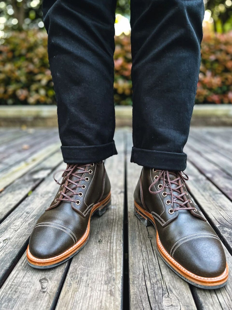 强尼制靴开箱&简评 【皮料】 霍尔文橄榄绿waxed flesh翻毛封蜡皮