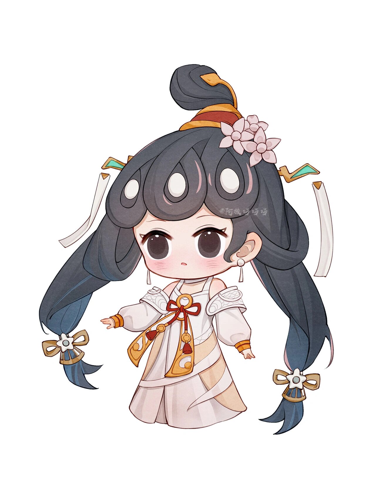 q版插画|王者大乔白蛇皮肤q版人物