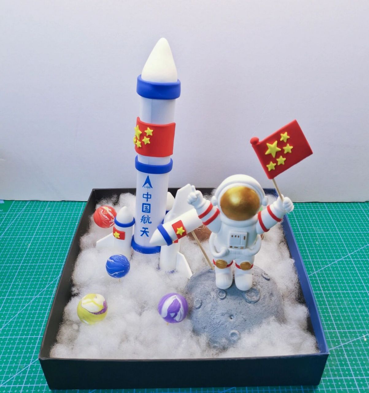 亲子手工|太空主题|月球|宇航员 小朋友学校布置的作业太空主题.