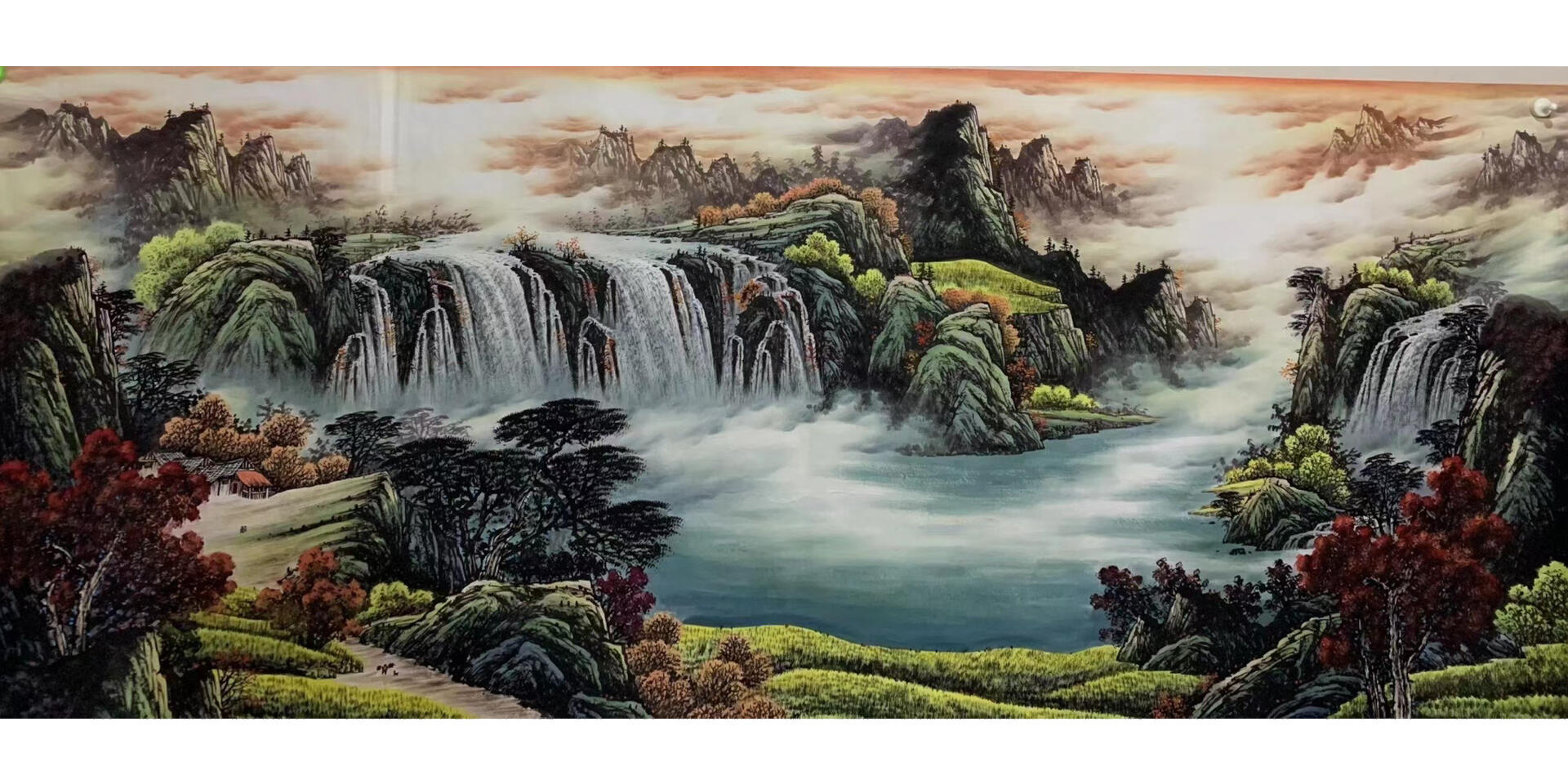 国画山水画小八尺山水 财源广进