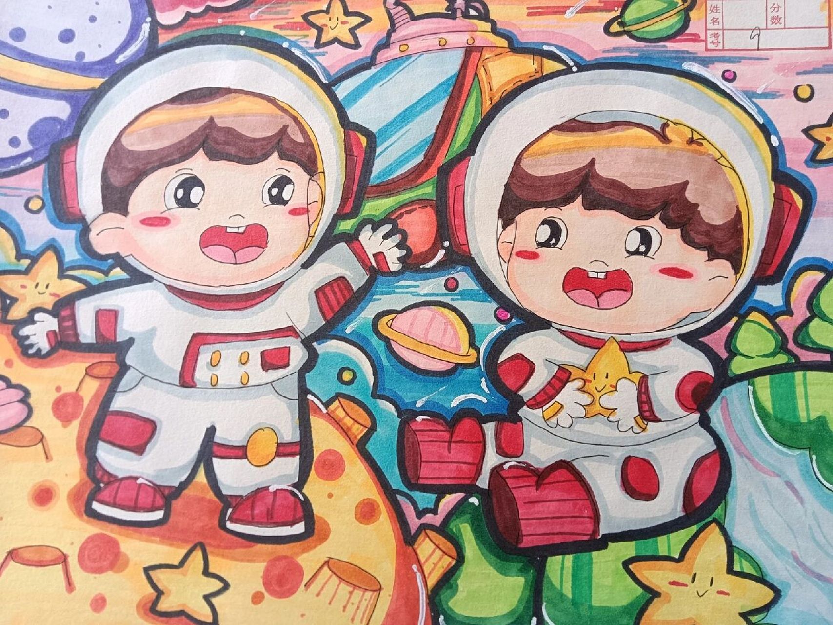 儿童画:我的科技生活 太空主题画