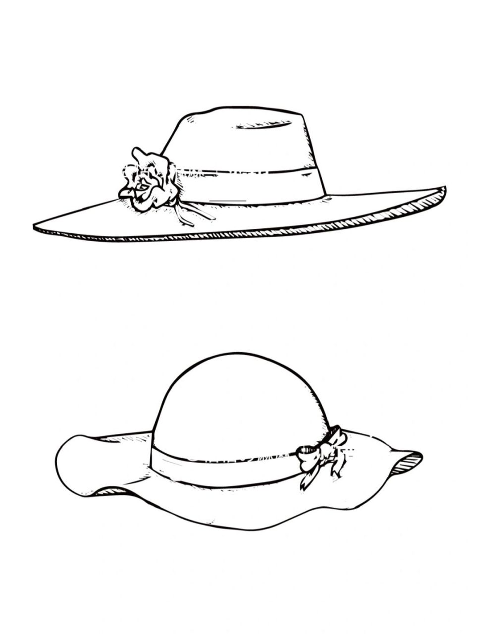 草帽系列(可打印) 整理一组草帽9100系列素材简笔画 需要的小姐