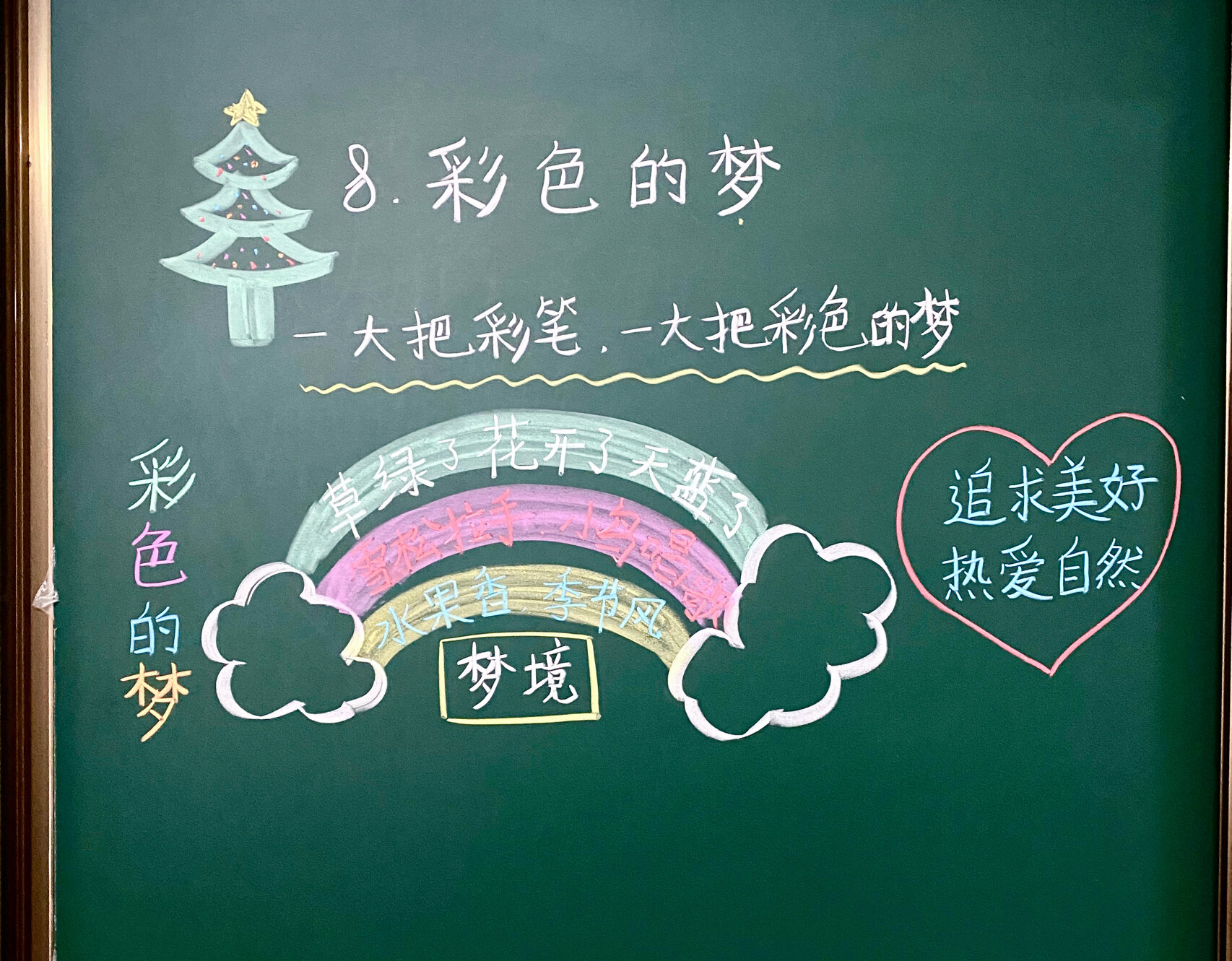 二年级下册《彩色的梦》课堂板书