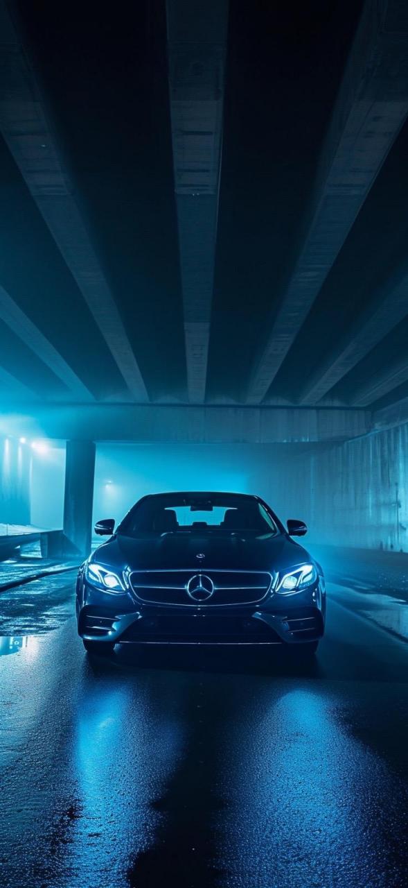 奔驰渐变开灯壁纸.