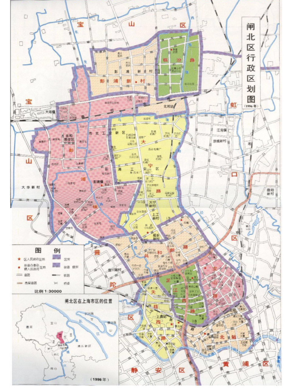 上海闸北区旧行政区划图