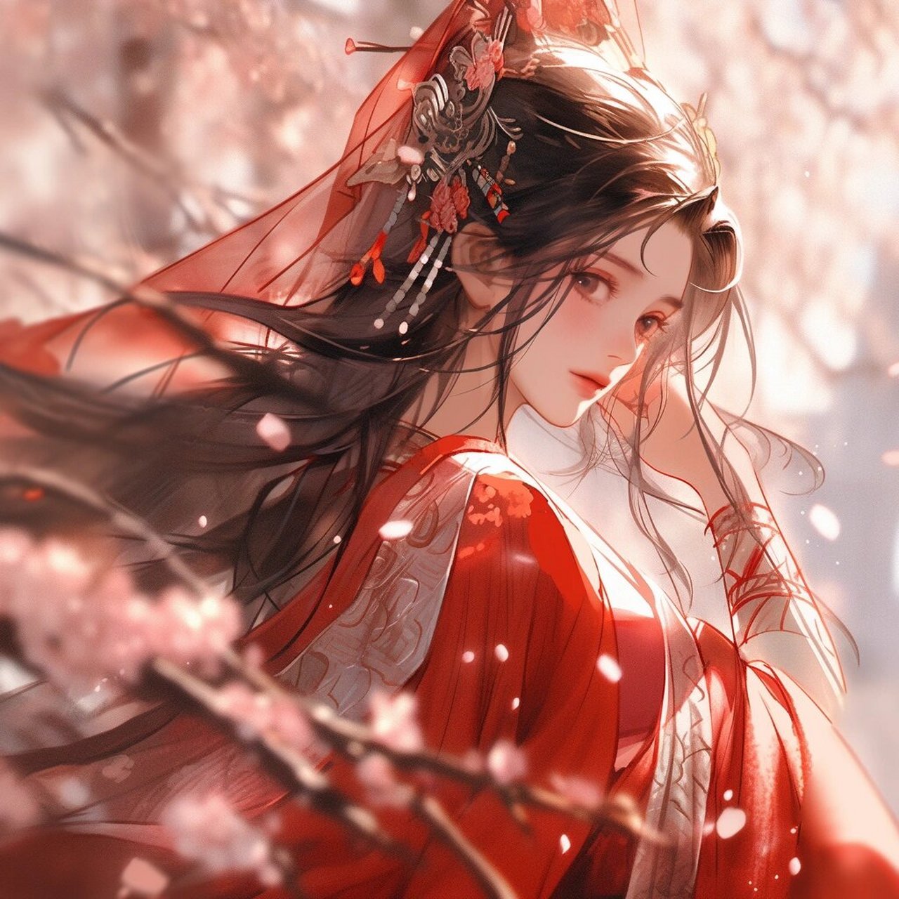 ai绘画|国风美人第3篇 江南好,最好是红衣.