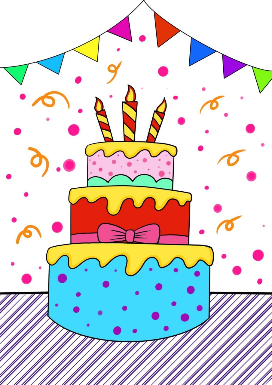 蛋糕简笔画 卡通画蛋糕儿童画